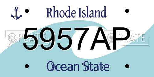 5957AP Rhode Island License Plate