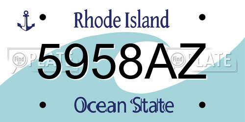 5958AZ Rhode Island License Plate