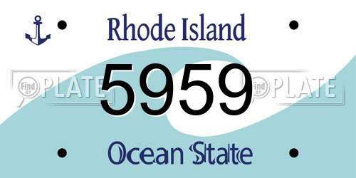 5959 Rhode Island License Plate