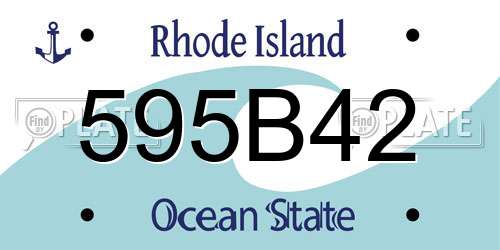 595B42 Rhode Island License Plate