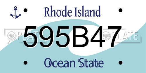 595B47 Rhode Island License Plate