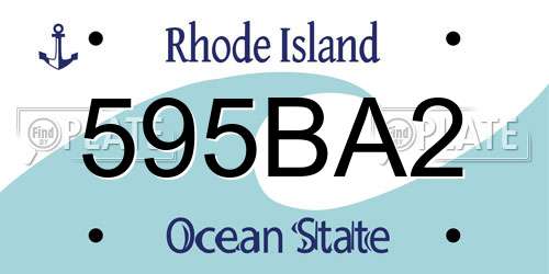 595BA2 Rhode Island License Plate