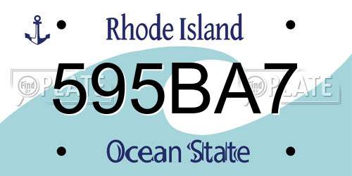 595BA7 Rhode Island License Plate
