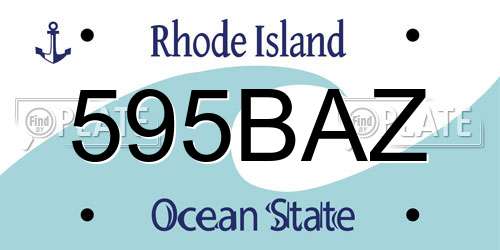 595BAZ Rhode Island License Plate