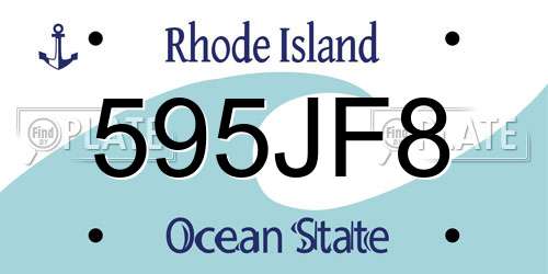 595JF8 Rhode Island License Plate