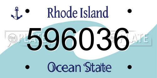 596036 Rhode Island License Plate
