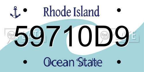 59710D9 Rhode Island License Plate