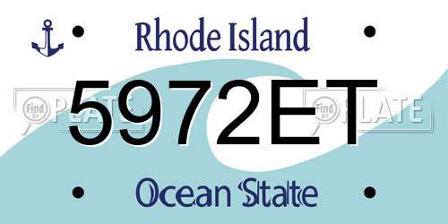 5972ET Rhode Island License Plate