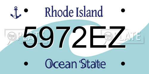 5972EZ Rhode Island License Plate