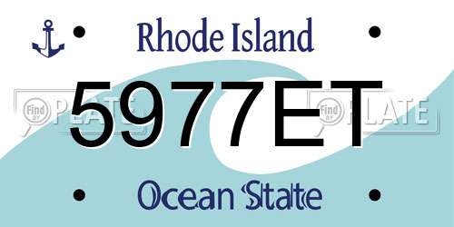 5977ET Rhode Island License Plate