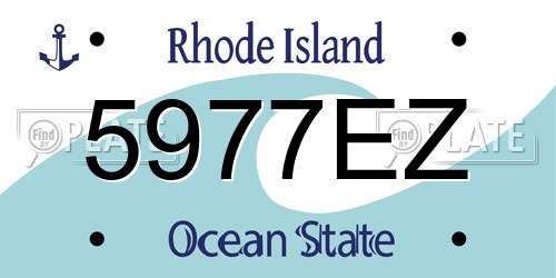5977EZ Rhode Island License Plate