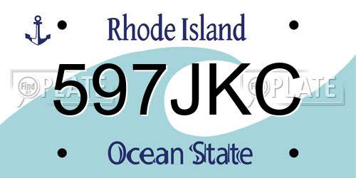 597JKC Rhode Island License Plate