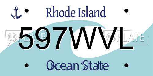 597WVL Rhode Island License Plate
