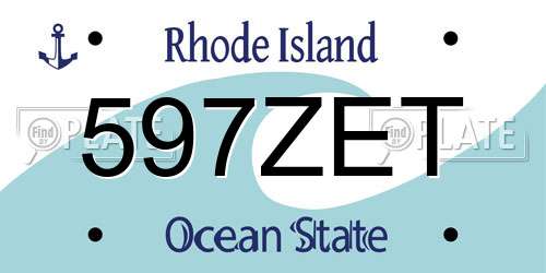 597ZET Rhode Island License Plate