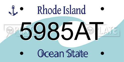 5985AT Rhode Island License Plate