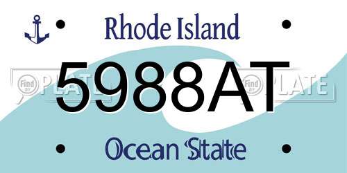 5988AT Rhode Island License Plate