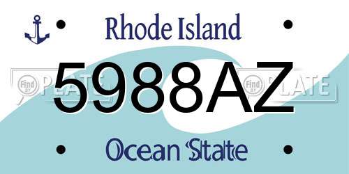 5988AZ Rhode Island License Plate