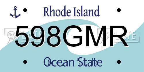 598GMR Rhode Island License Plate
