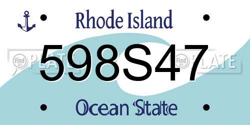 598S47 Rhode Island License Plate
