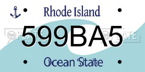 599BA5 Rhode Island License Plate