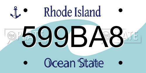 599BA8 Rhode Island License Plate