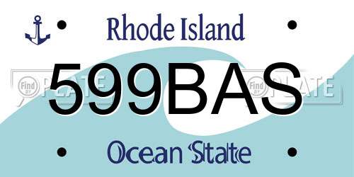 599BAS Rhode Island License Plate
