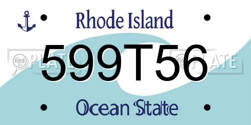 599T56 Rhode Island License Plate