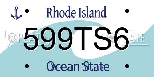599TS6 Rhode Island License Plate