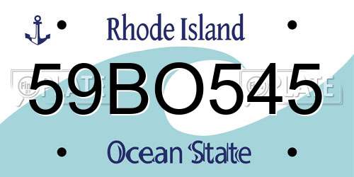 59BO545 Rhode Island License Plate
