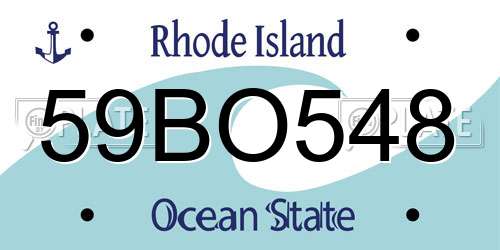 59BO548 Rhode Island License Plate