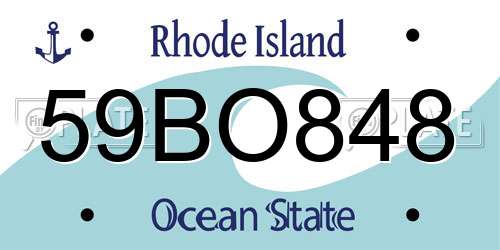 59BO848 Rhode Island License Plate