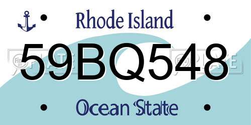 59BQ548 Rhode Island License Plate