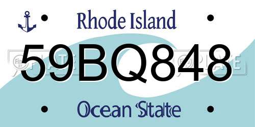 59BQ848 Rhode Island License Plate