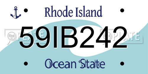 59IB242 Rhode Island License Plate