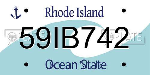 59IB742 Rhode Island License Plate