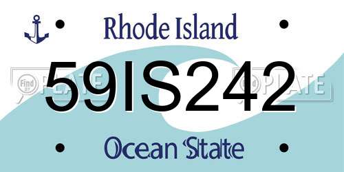 59IS242 Rhode Island License Plate