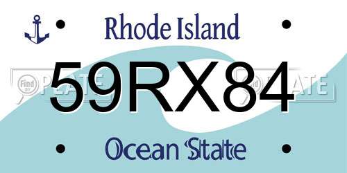 59RX84 Rhode Island License Plate