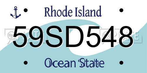 59SD548 Rhode Island License Plate