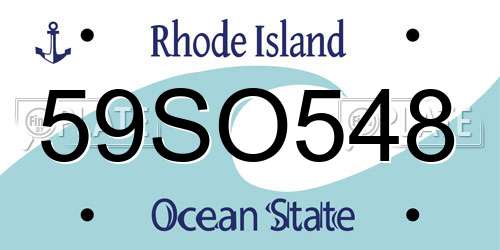 59SO548 Rhode Island License Plate
