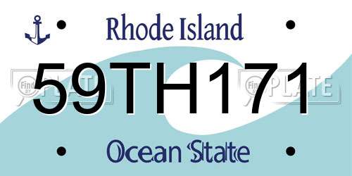 59TH171 Rhode Island License Plate