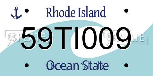 59TI009 Rhode Island License Plate