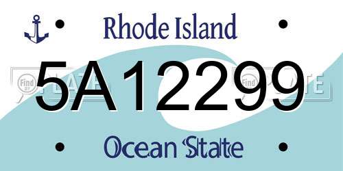 5A12299 Rhode Island License Plate