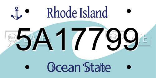 5A17799 Rhode Island License Plate