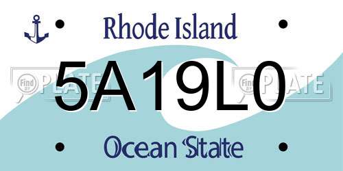 5A19L0 Rhode Island License Plate