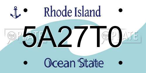 5A27T0 Rhode Island License Plate