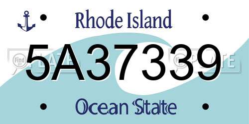 5A37339 Rhode Island License Plate