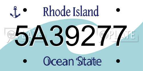 5A39277 Rhode Island License Plate