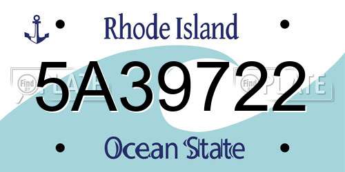 5A39722 Rhode Island License Plate