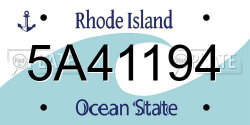 5A41194 Rhode Island License Plate