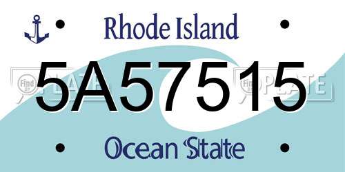 5A57515 Rhode Island License Plate